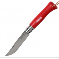 Нож складной Opinel №8 Trekking, нержавеющая сталь, рукоять бук, с кожаным темляком Нож складной Opinel №8 Trekking, нержавеющая сталь, рукоять бук, с кожаным темляком